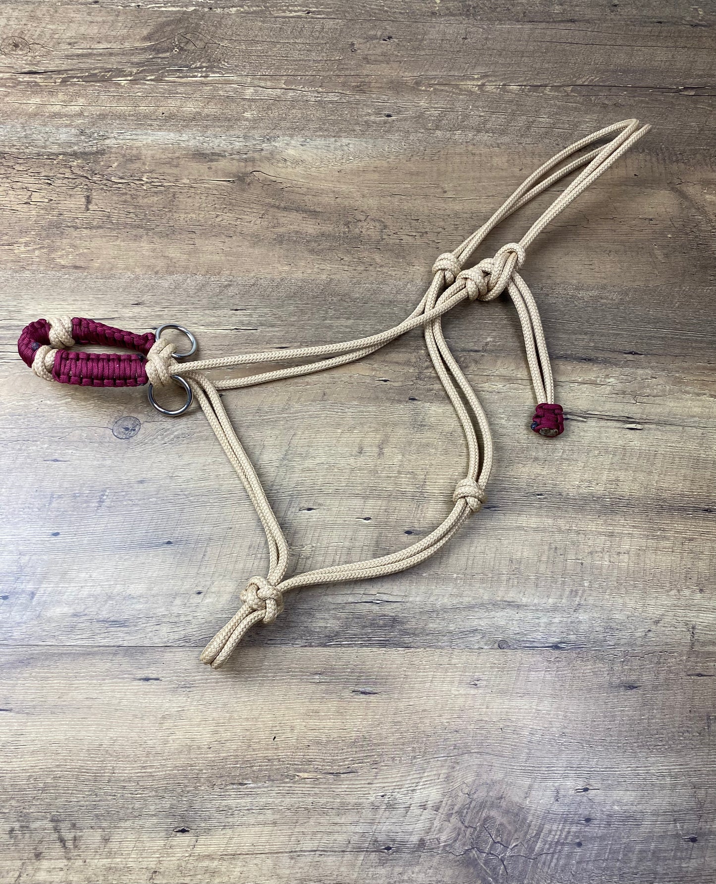 Sidepull 4 Knot Rope Halter With Braided Noseband